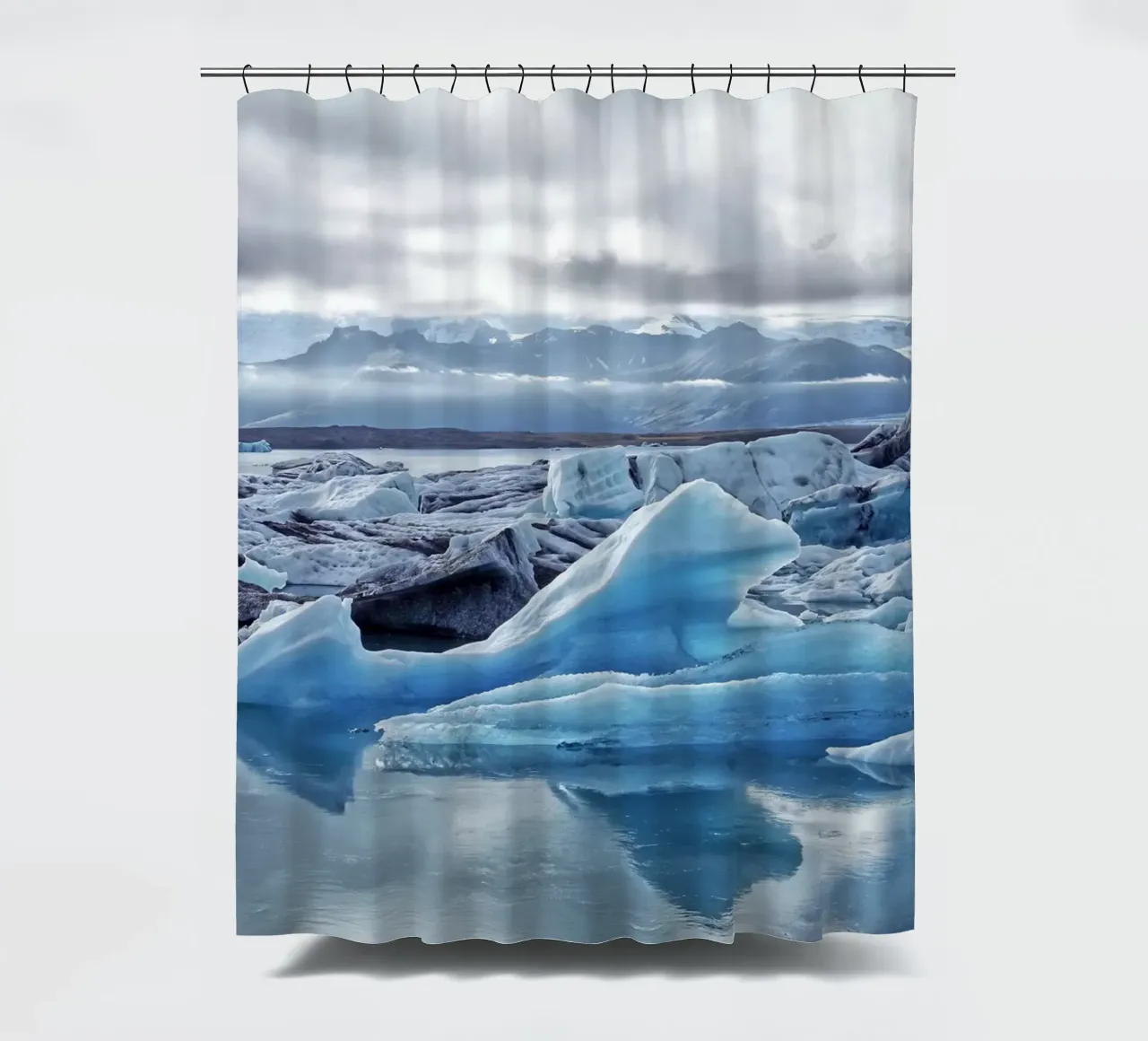 Jökulsárlón Glacier Lagoon shower curtain by Fjöllart