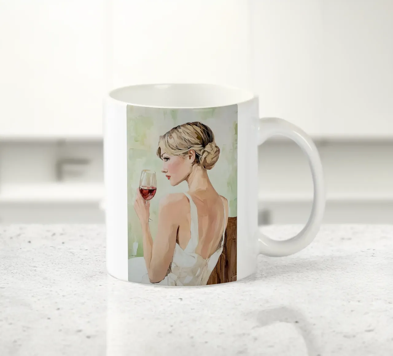 Vino e femminilità tazza in ceramica da Carinaprint