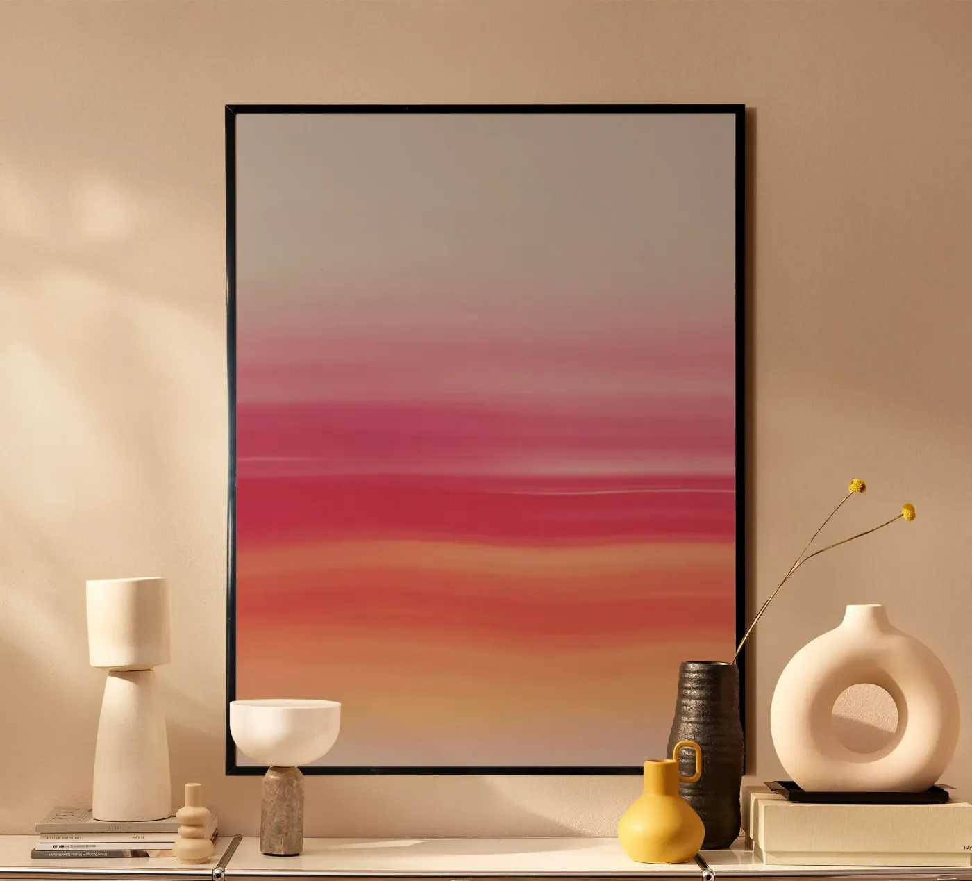 Pink horizontal gradient poster by MORINA FLAW