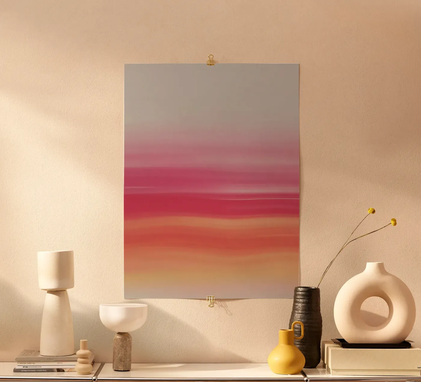 Pink horizontal gradient poster by MORINA FLAW