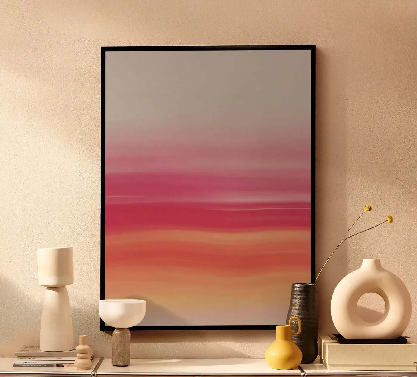 Pink horizontal gradient poster by MORINA FLAW