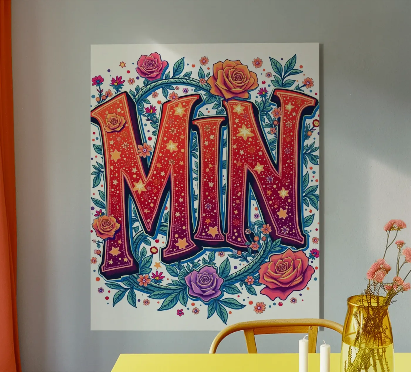 MIN acrylic glass by CASTILO Namengalerie