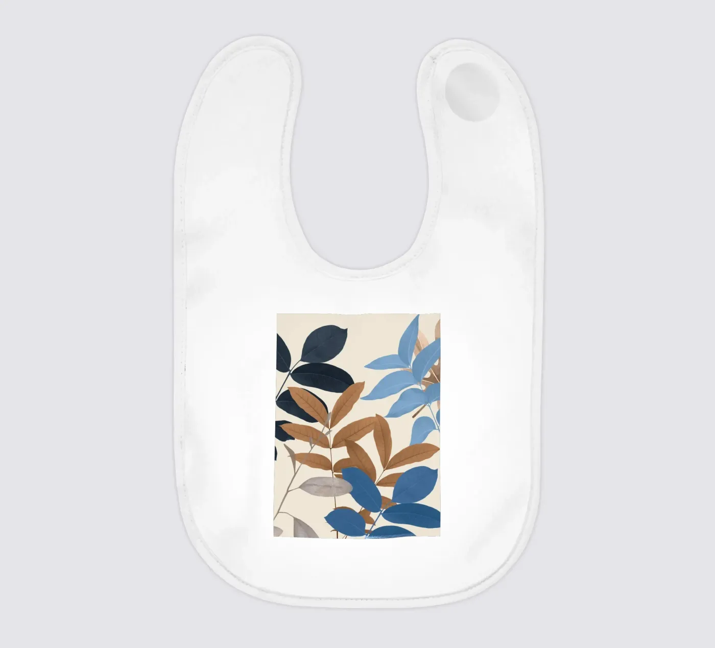 Foglie blu e ocra bavaglino da ThingDesign