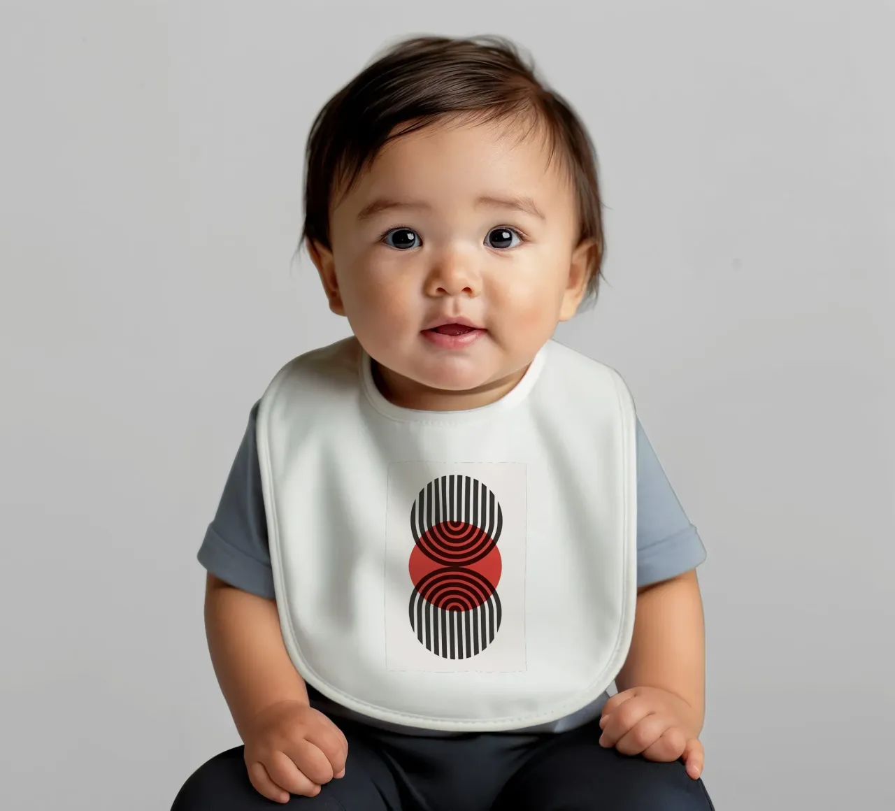 Bauhaus Eclipse Geometrie baby slabbetje van Sun Flower