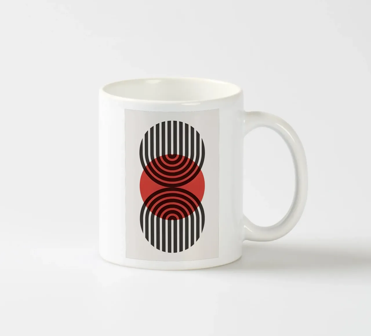 Bauhaus Eclipse Geometry ceramic mug by Sun Flower