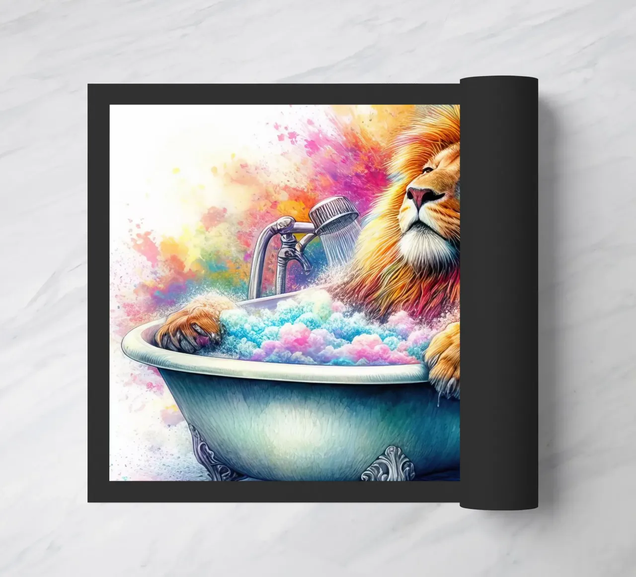 Un león en mi bañera felpudo de 🎁 ARTVI-SHOP