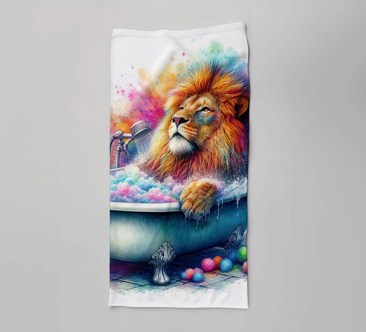 Un lion dans ma baignoire serviette de bain de ARTVI-SHOP