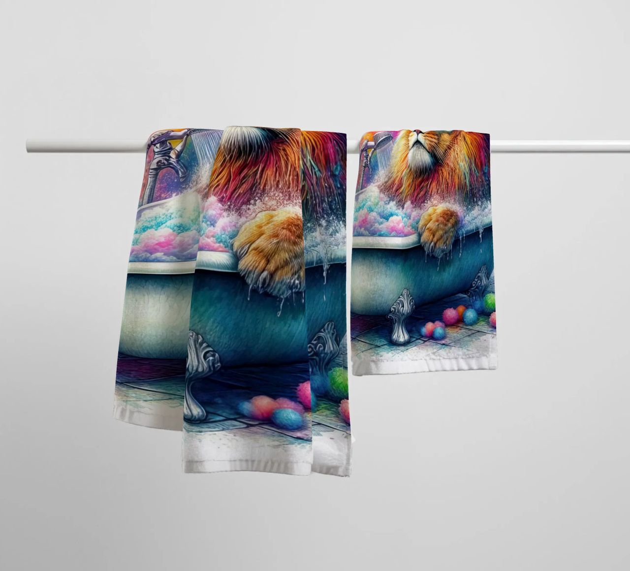 Un lion dans ma baignoire serviette de bain de ARTVI-SHOP