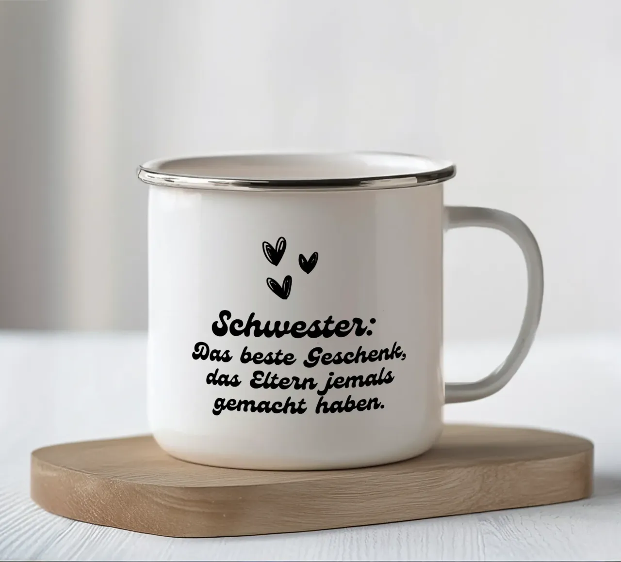 Schwester - das beste Geschenk tazza in smalto da Ohkimiko