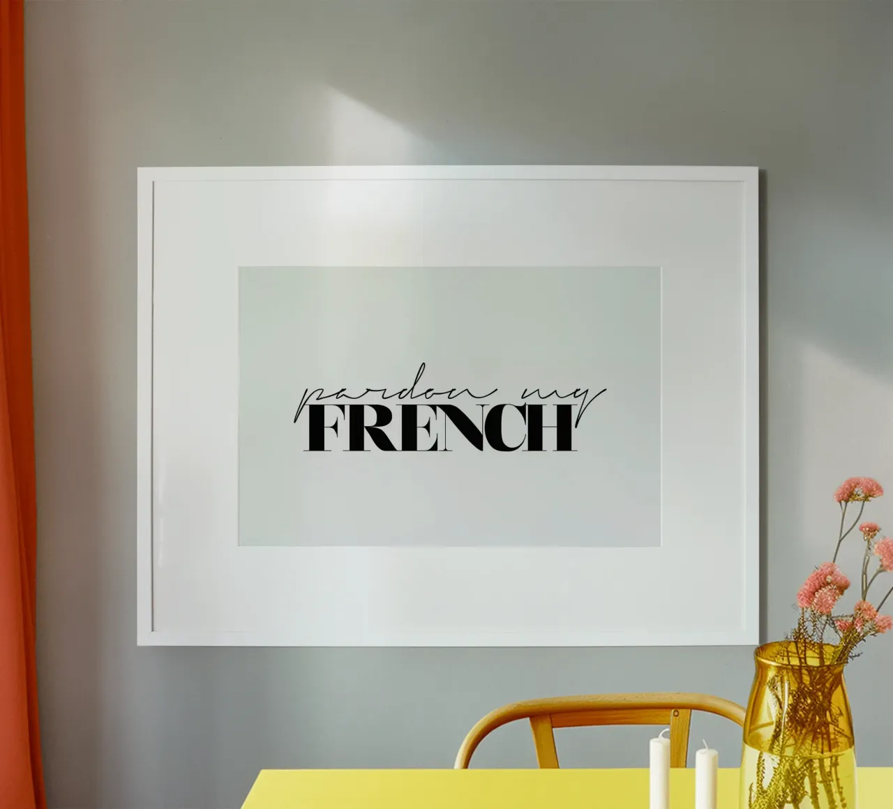 Pardon My French poster con telaio in alluminio da Honeymoon Hotel