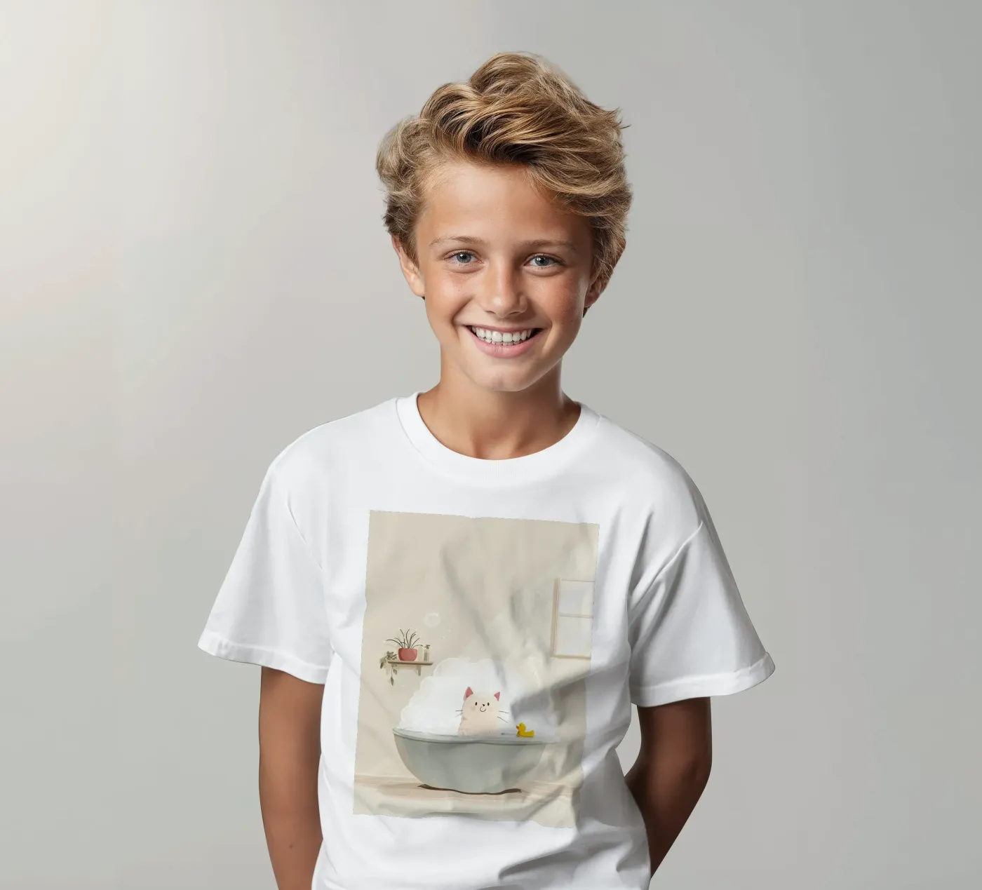 Bubble Bath Kitty t-shirt bambini da Kiara