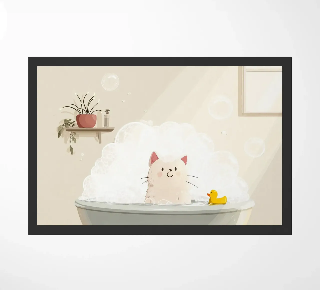 Bubble Bath Kitty deurmat van Kiara