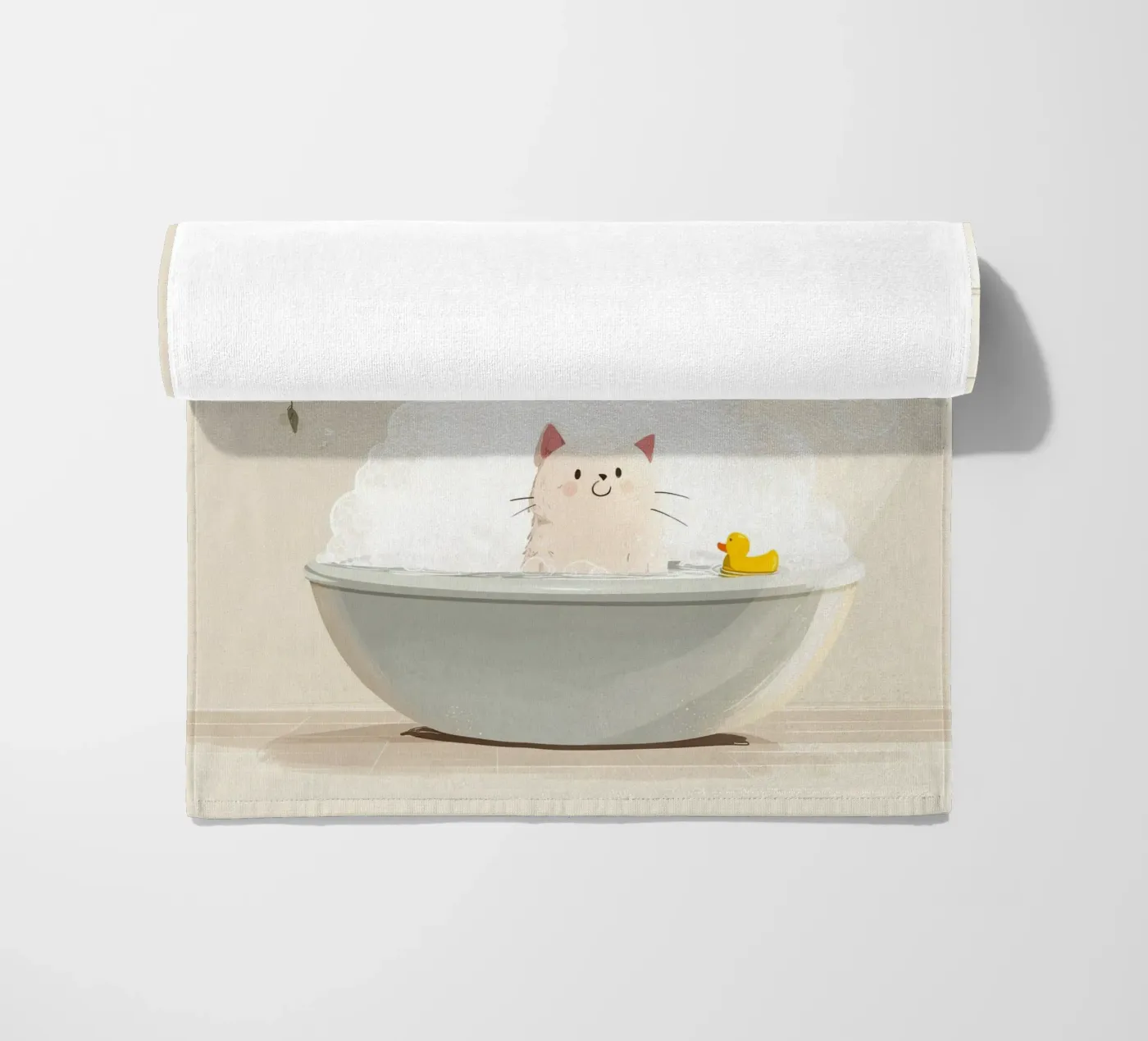Bubble Bath Kitty strandhanddoek van Kiara