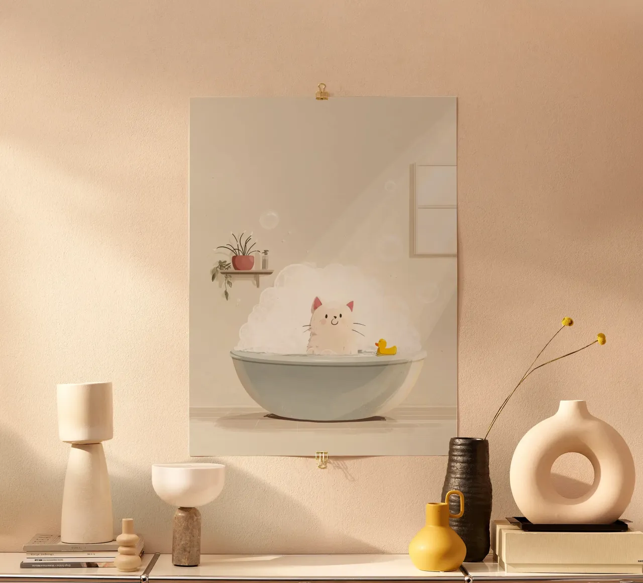 Bubble Bath Kitty Poster von Kiara