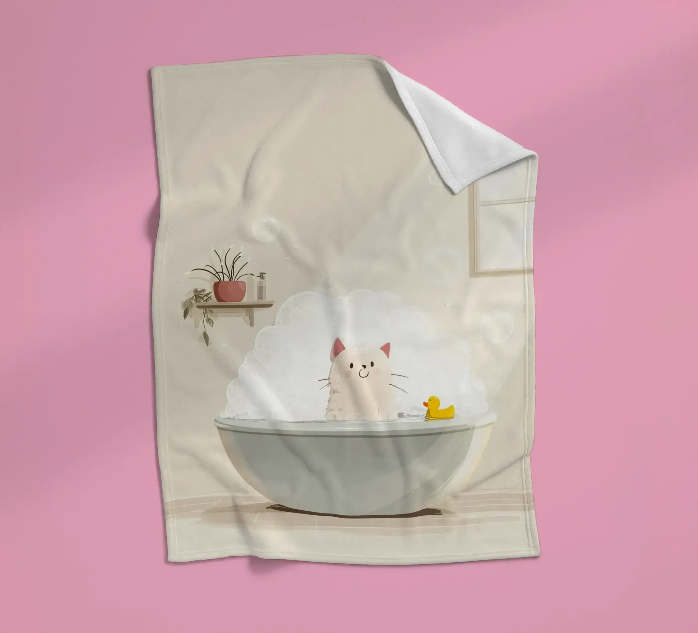 Bubble Bath Kitty plaid polaire de Kiara