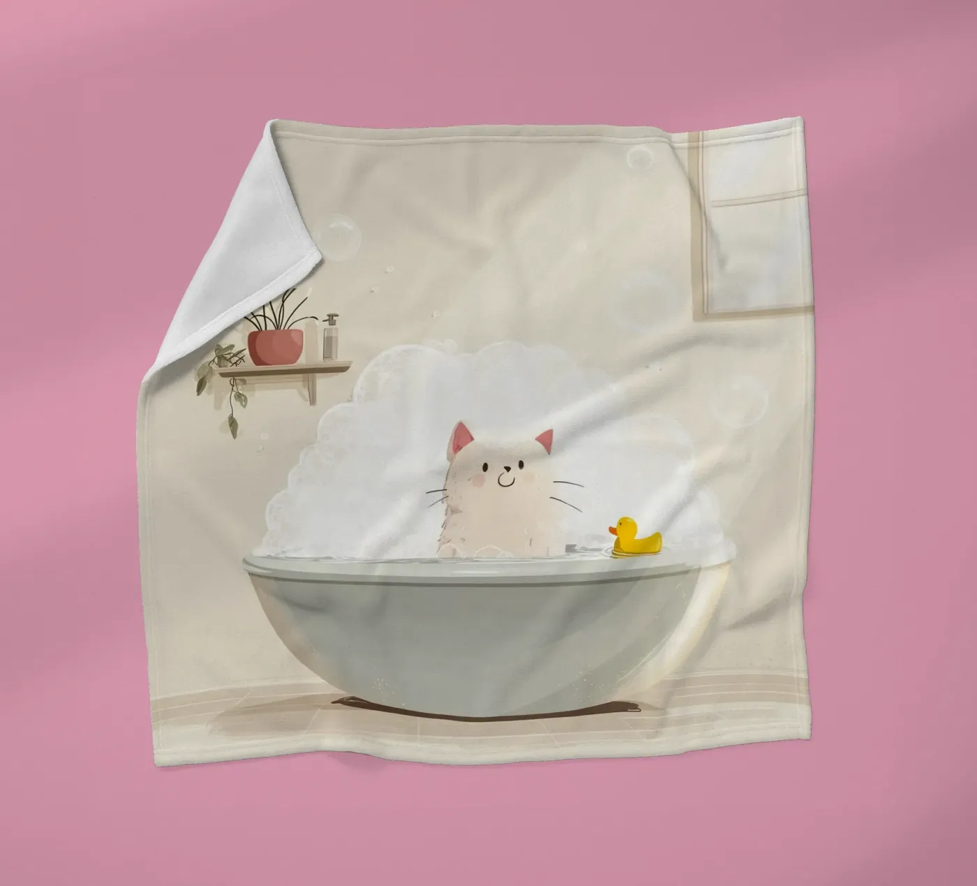 Bubble Bath Kitty plaid polaire de Kiara