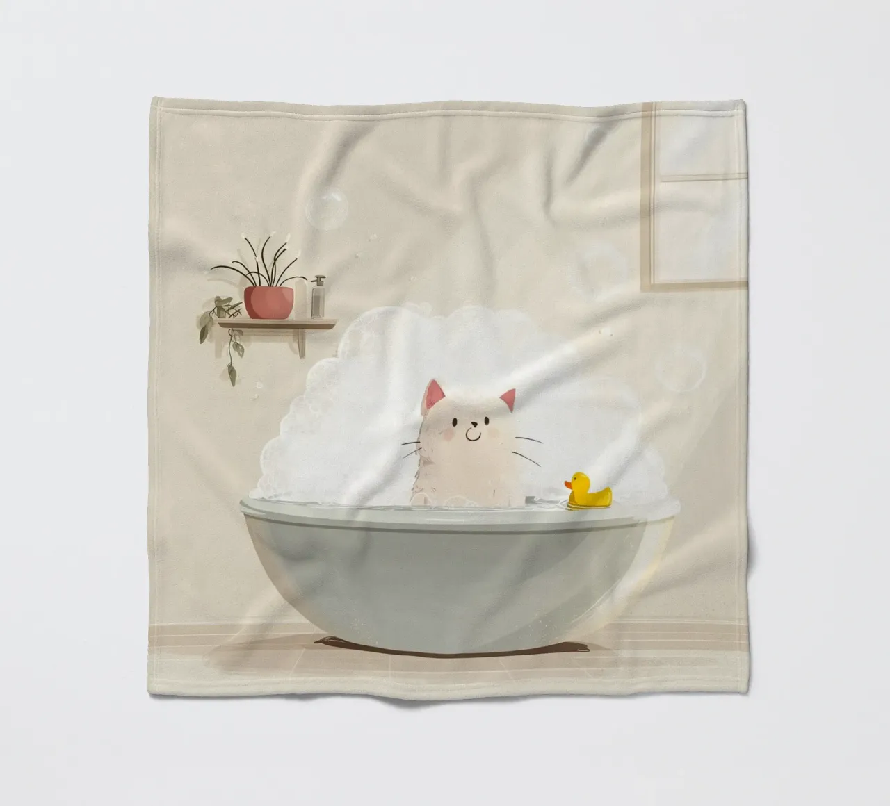 Bubble Bath Kitty fleecedeken van Kiara