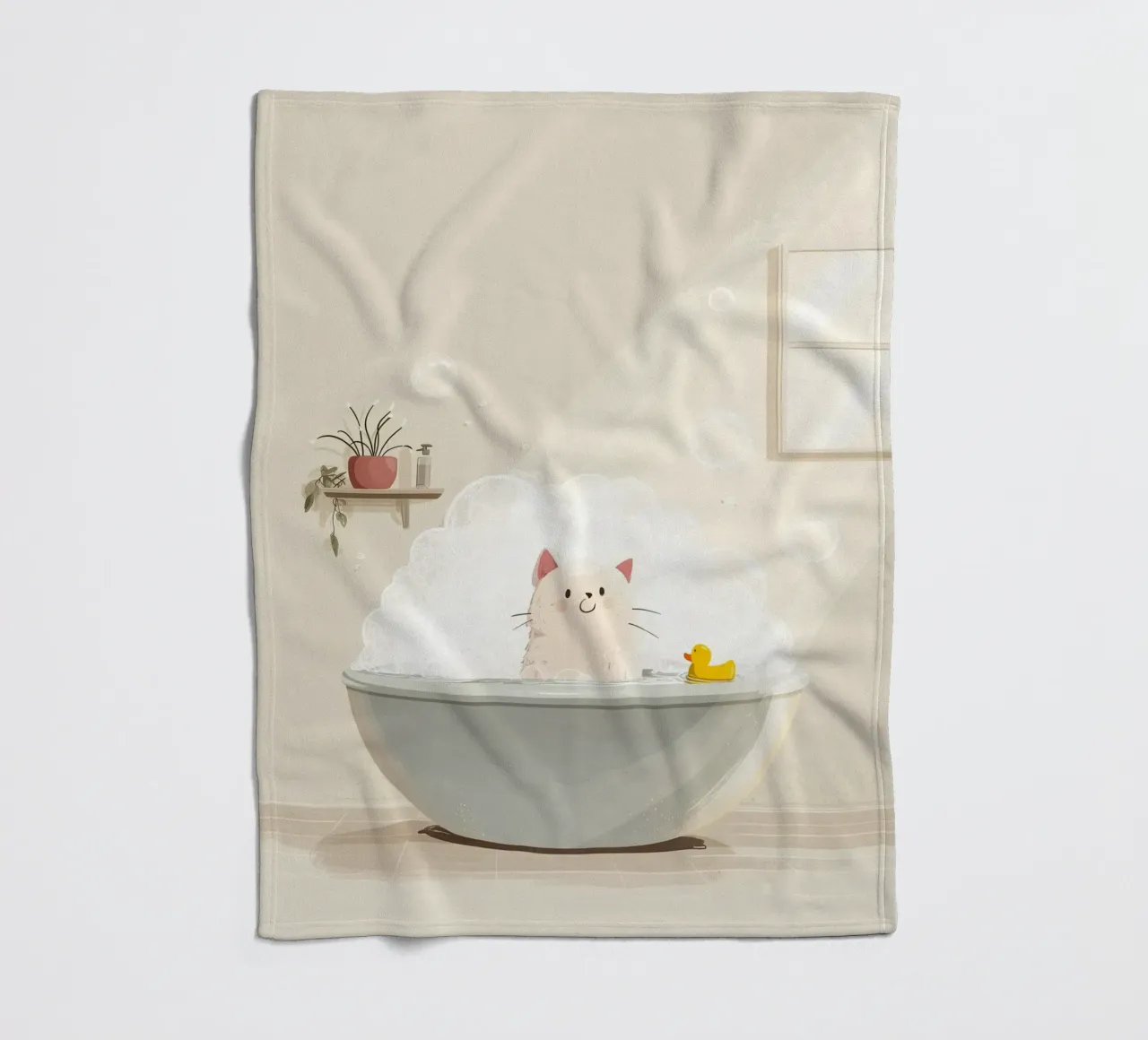 Bubble Bath Kitty fleecedeken van Kiara