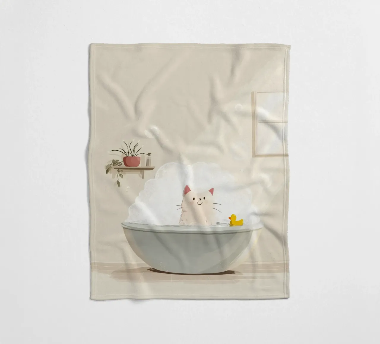 Bubble Bath Kitty fleecedeken van Kiara