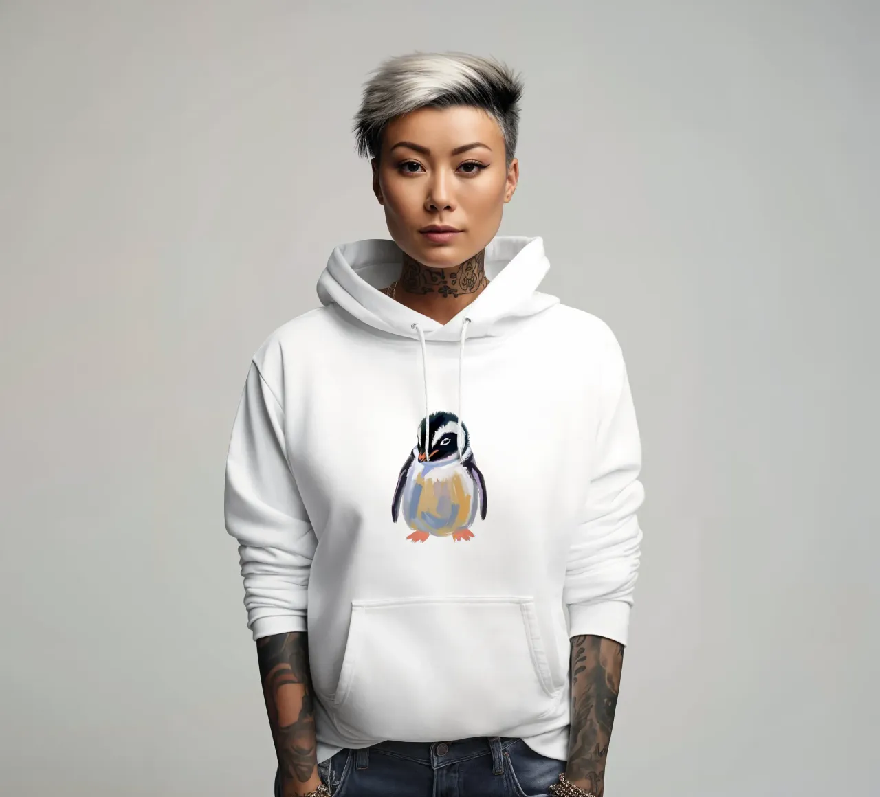 Pinguino felpa con cappuccio da Ohkimiko