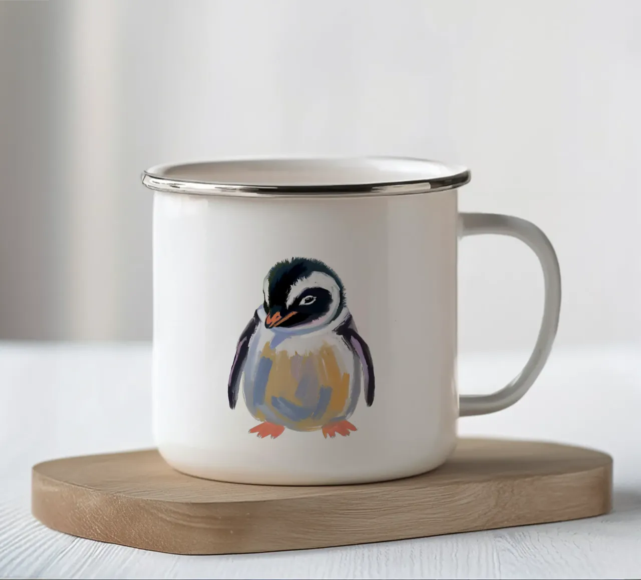 Pinguino tazza in smalto da Ohkimiko