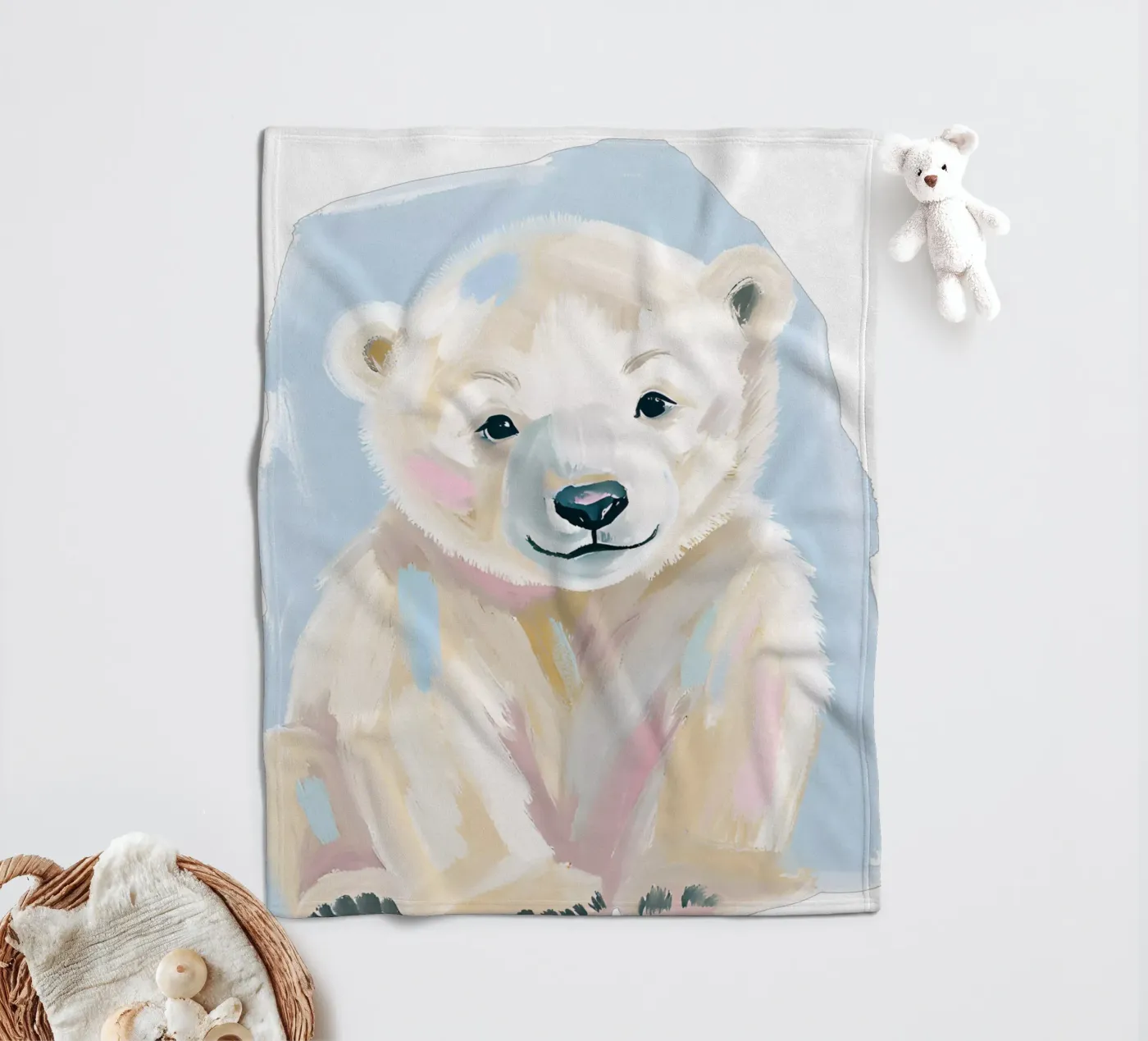 Kleiner Eisbär fleecedeken van Ohkimiko