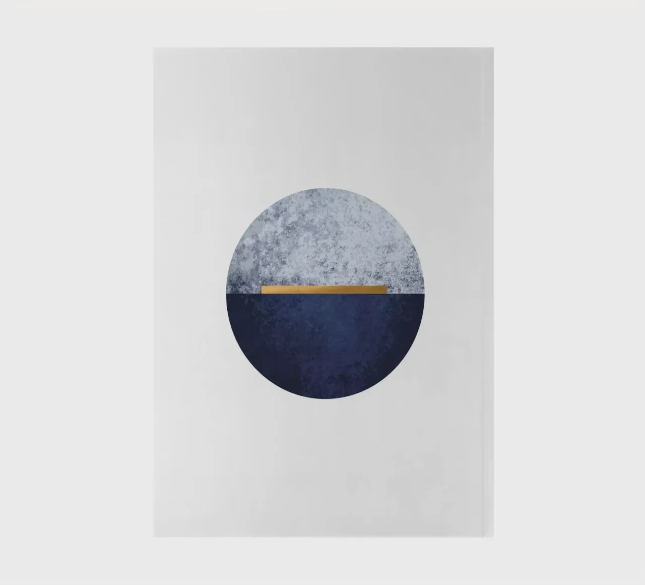 Abstract semicircle in blue and gold - Modern mural notebook by Whole©