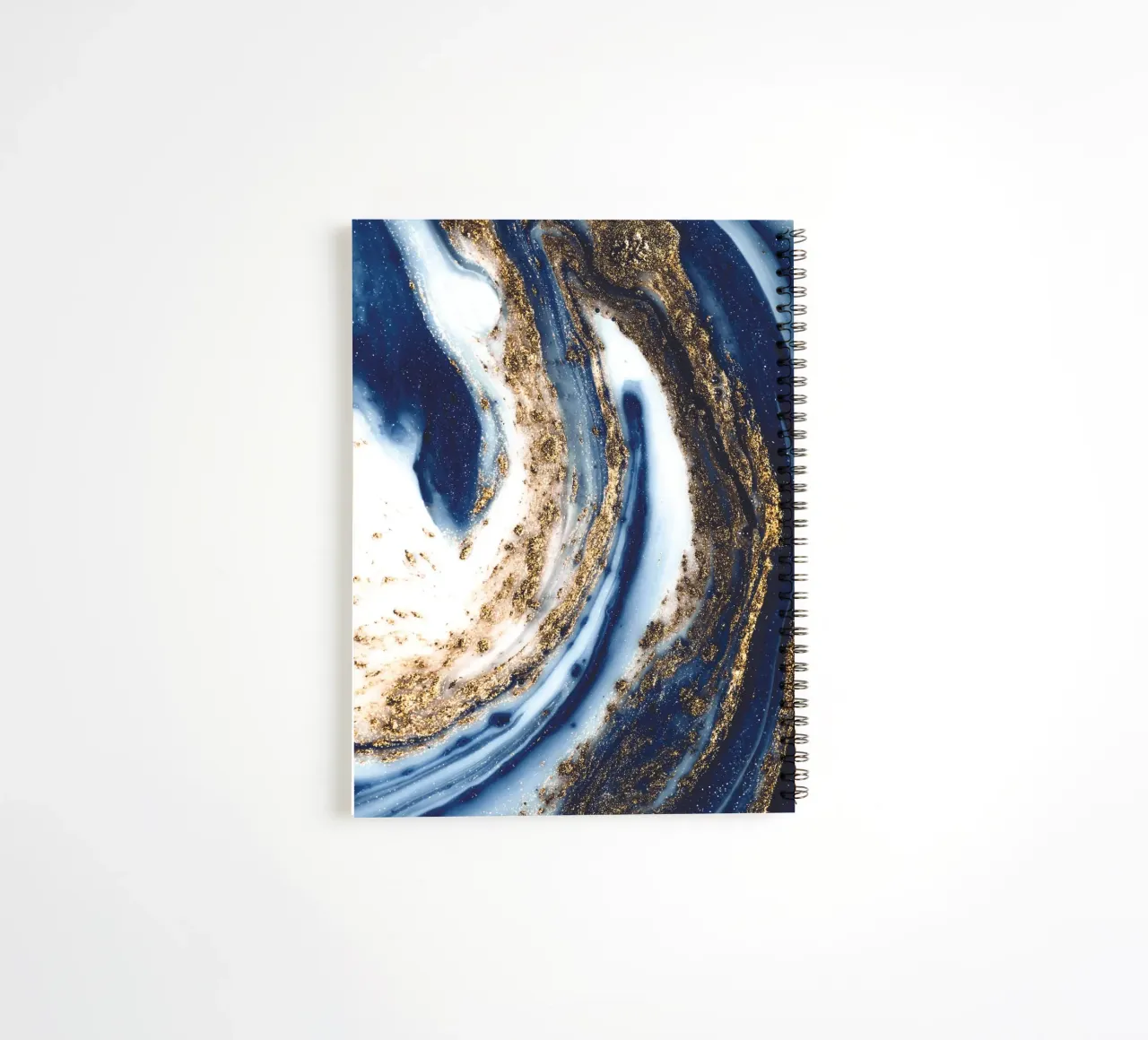 Abstract work of art in blue and gold spiral notebook by Whole©
