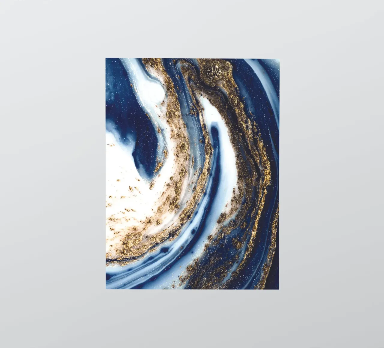 Abstraktes Kunstwerk in Blau und Gold Sticker von Whole©