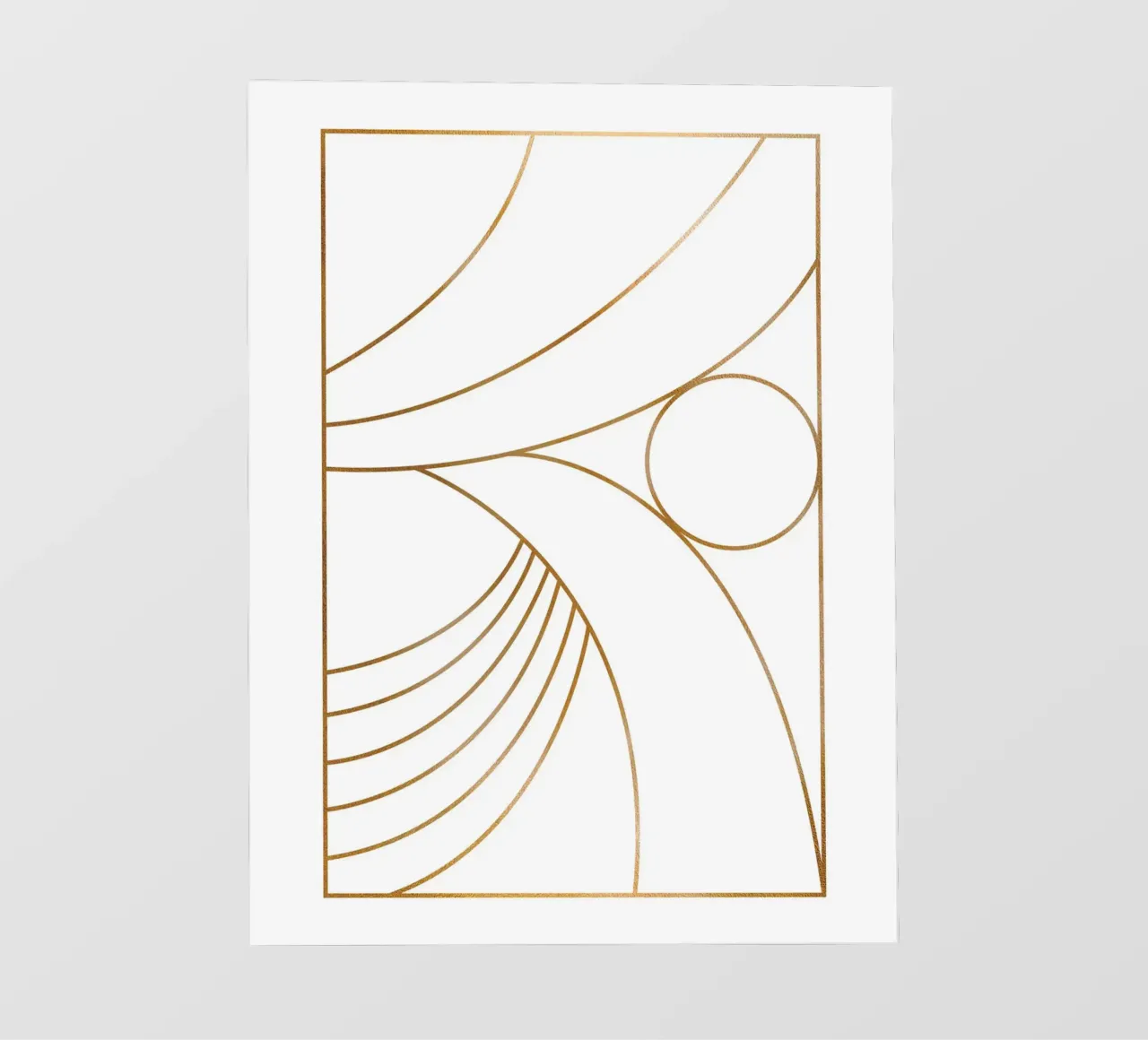 Linea minimalista in oro - Opera d'arte geometrica telo in pvc da Whole©