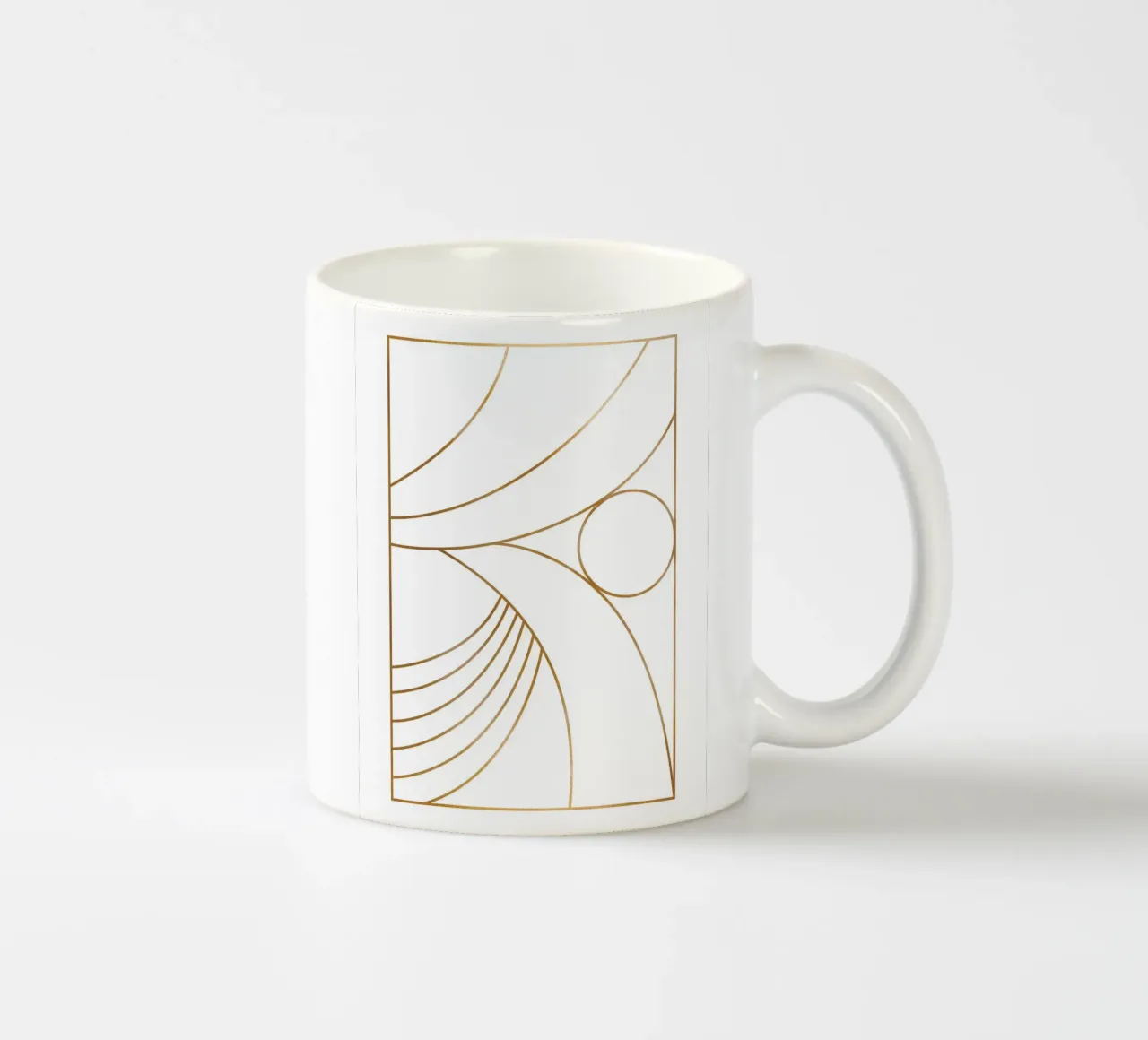 Linea minimalista in oro - Opera d'arte geometrica tazza in ceramica da Whole©