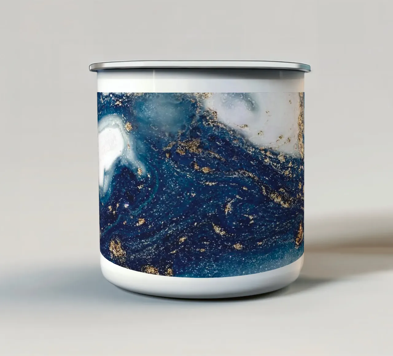 Blu mistico con oro - Arte astratta del marmo tazza in smalto da Whole©