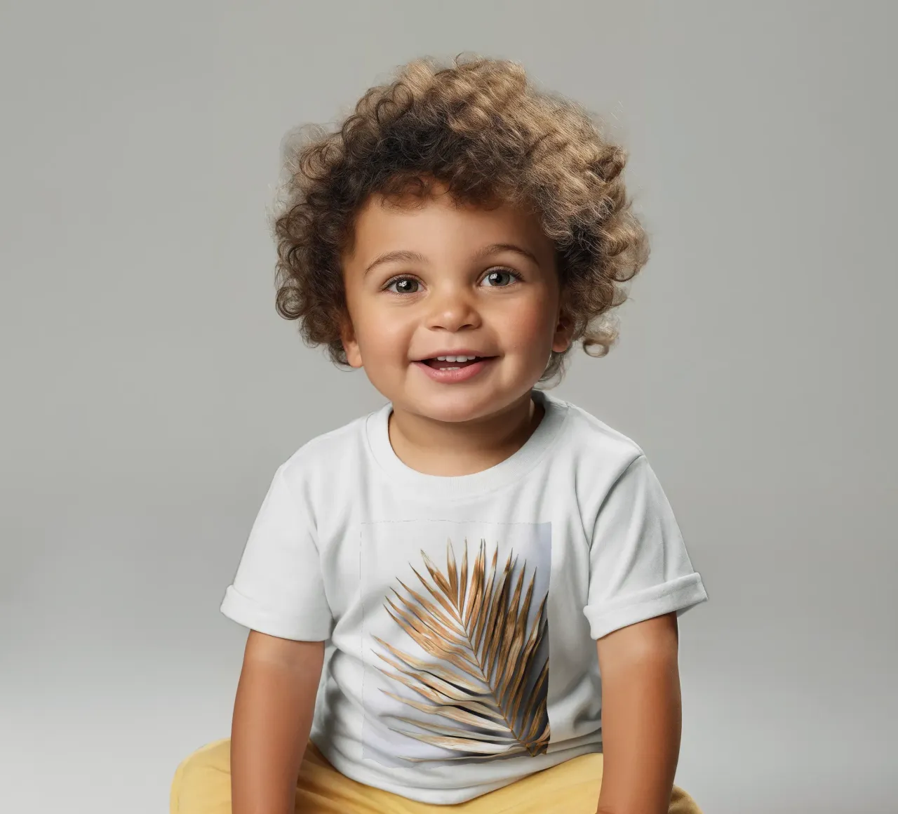 Gouden palmblad - Botanische Minimal Art baby t-shirt van Whole©