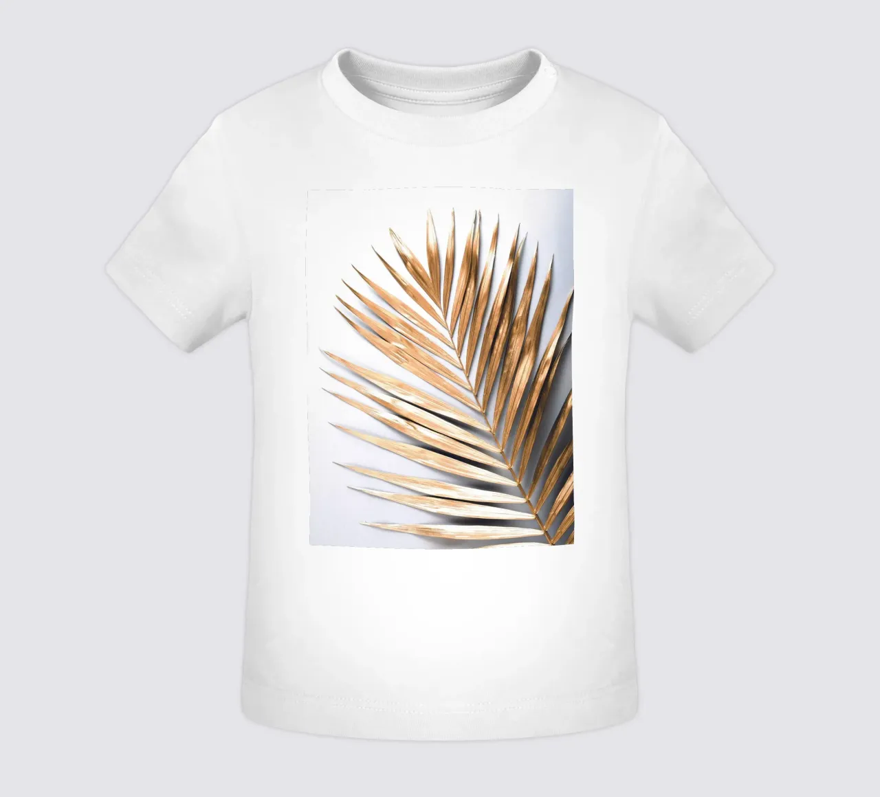 Gouden palmblad - Botanische Minimal Art baby t-shirt van Whole©