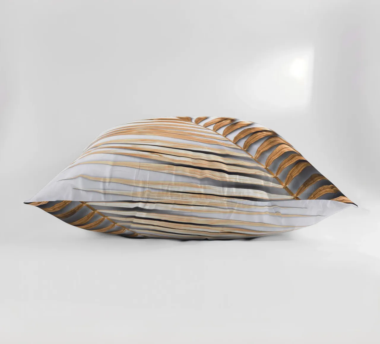 Golden Palm Leaf - Botanical Minimal Art decorative cushion by Whole©
