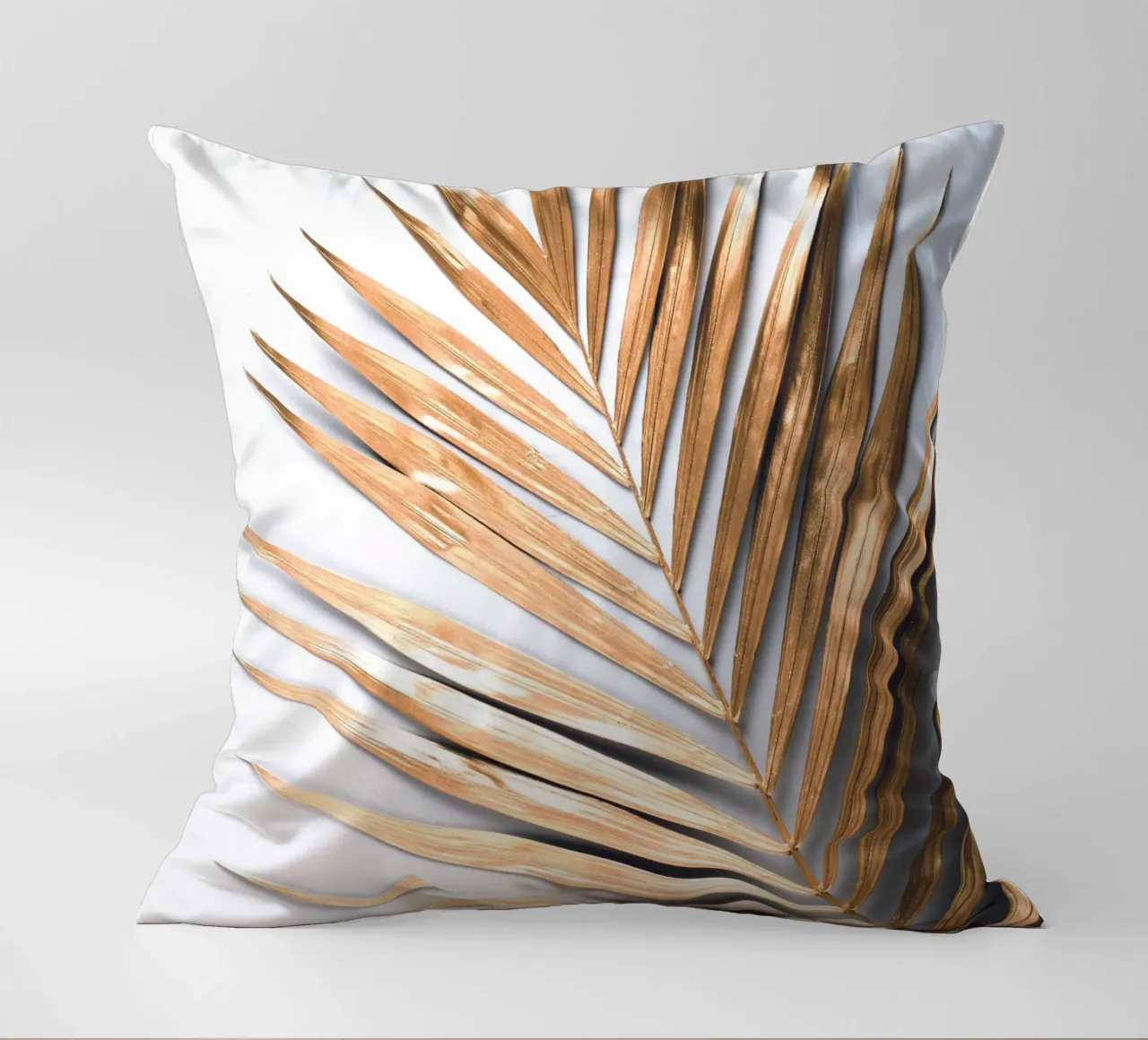 Golden Palm Leaf - Botanical Minimal Art decorative cushion by Whole©