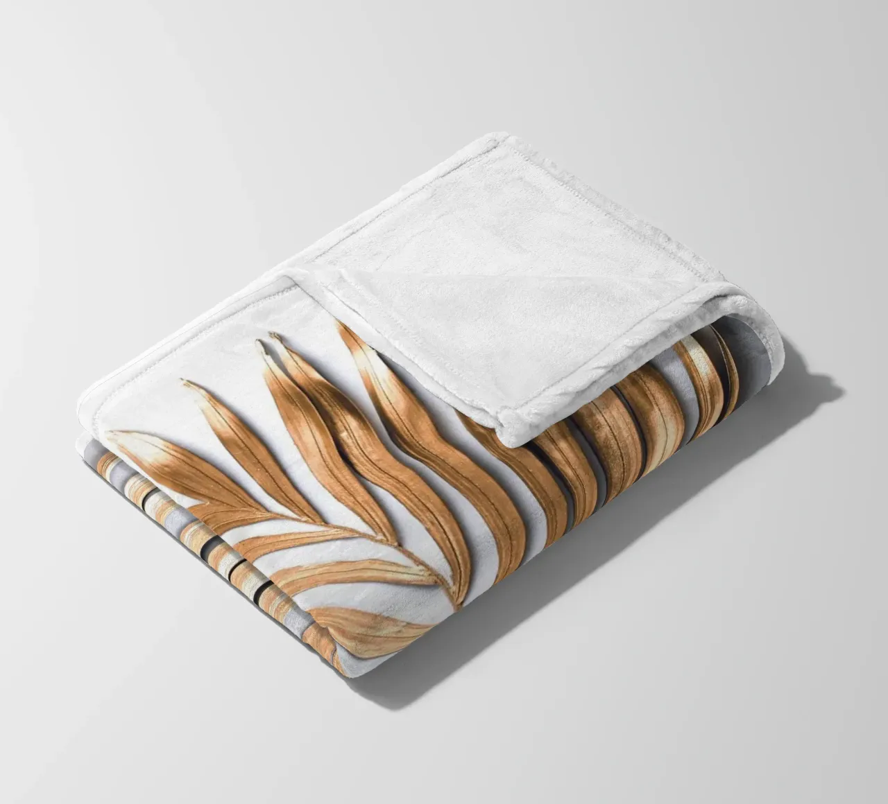 Golden Palm Leaf - Botanical Minimal Art fleece blanket by Whole©