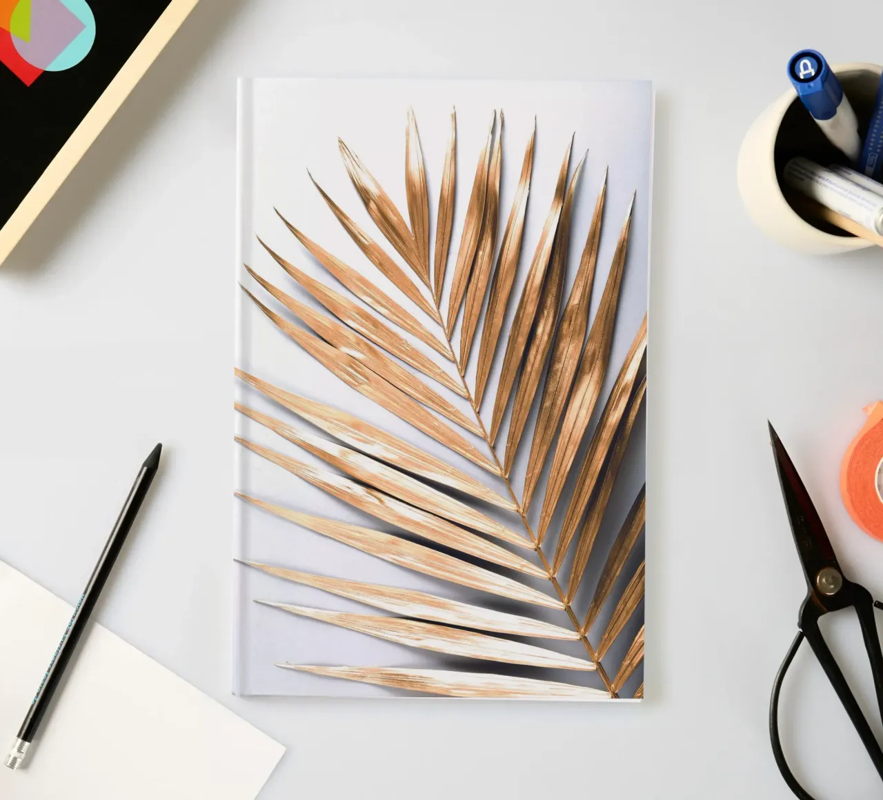 Golden Palm Leaf - Botanical Minimal Art notebook by Whole©