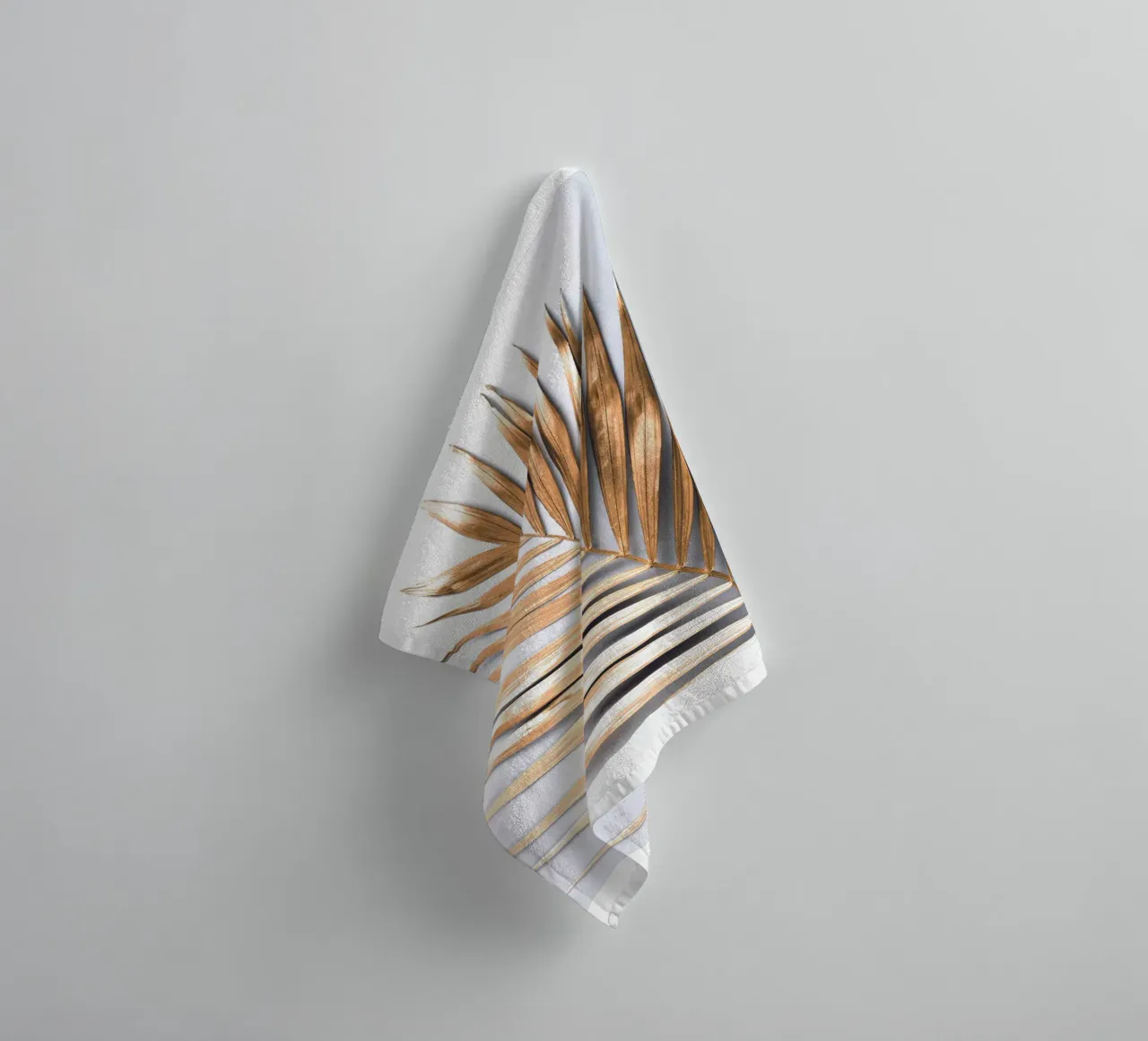 Golden Palm Leaf - Botanical Minimal Art towel by Whole©