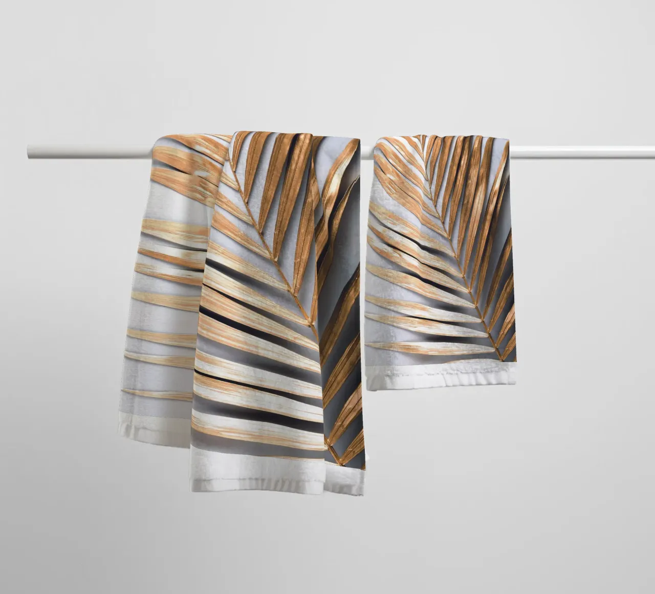 Golden Palm Leaf - Botanical Minimal Art towel by Whole©