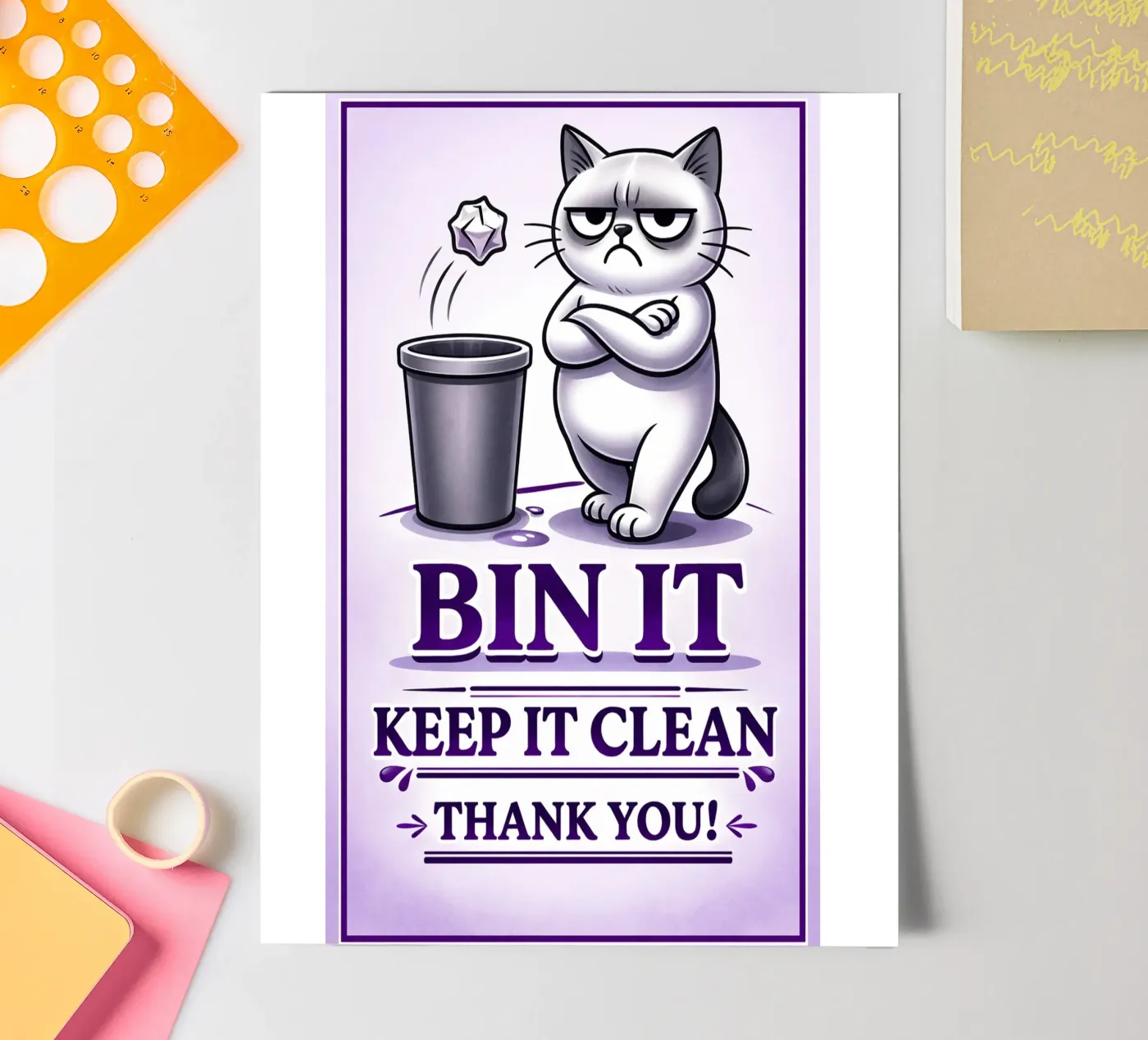 bin it sticker sheet by the gondals