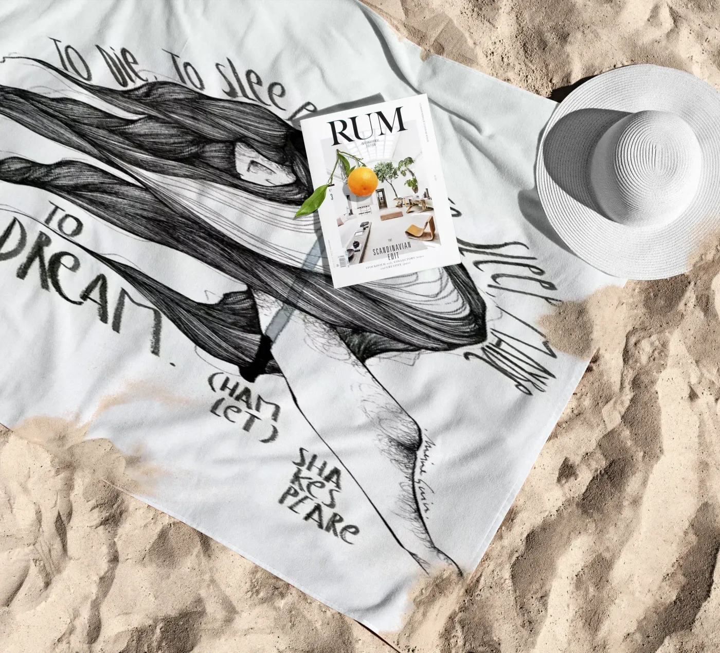 Hamlet beach towel by Marina Guiu