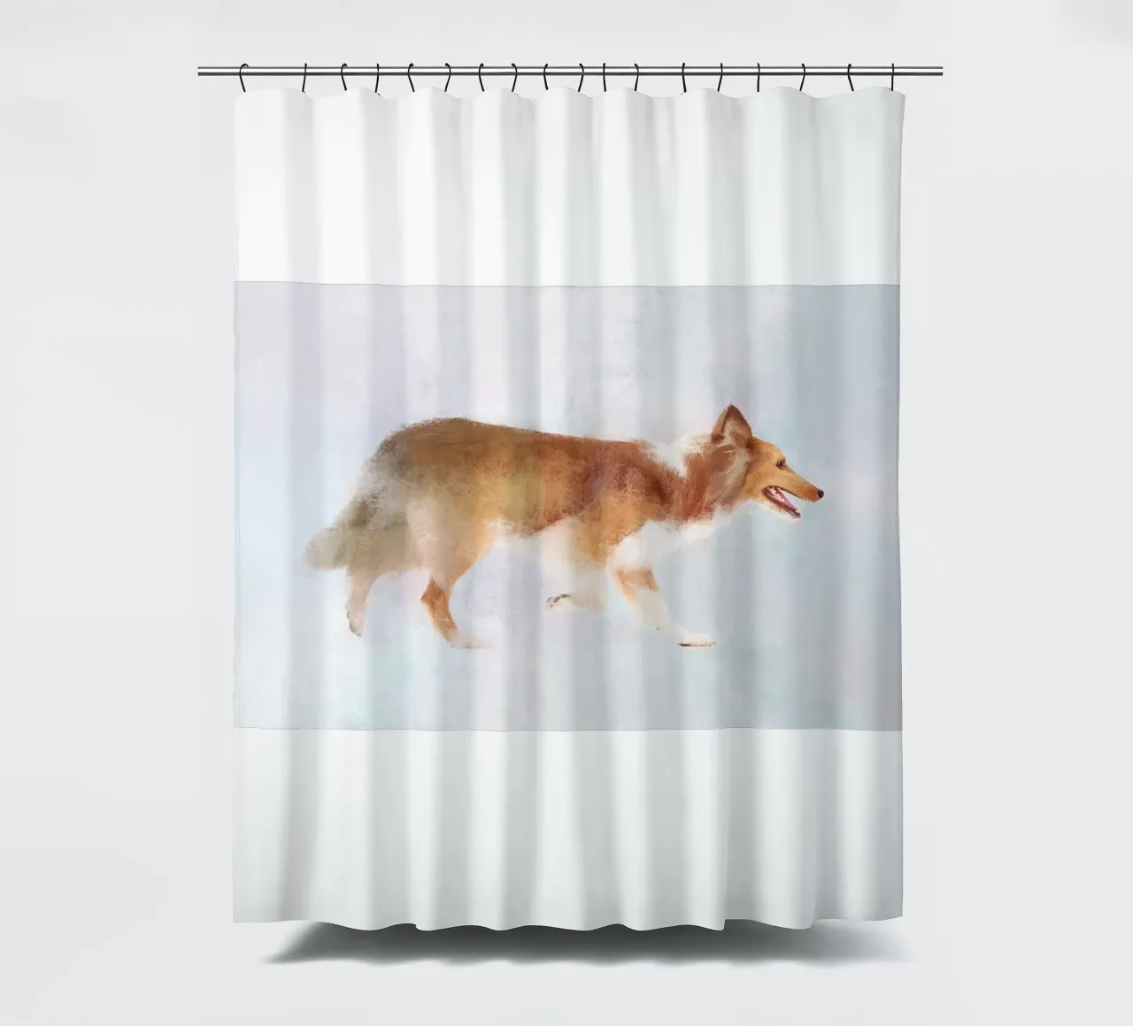 Ears Up, Heart Open shower curtain by Artascy Art
