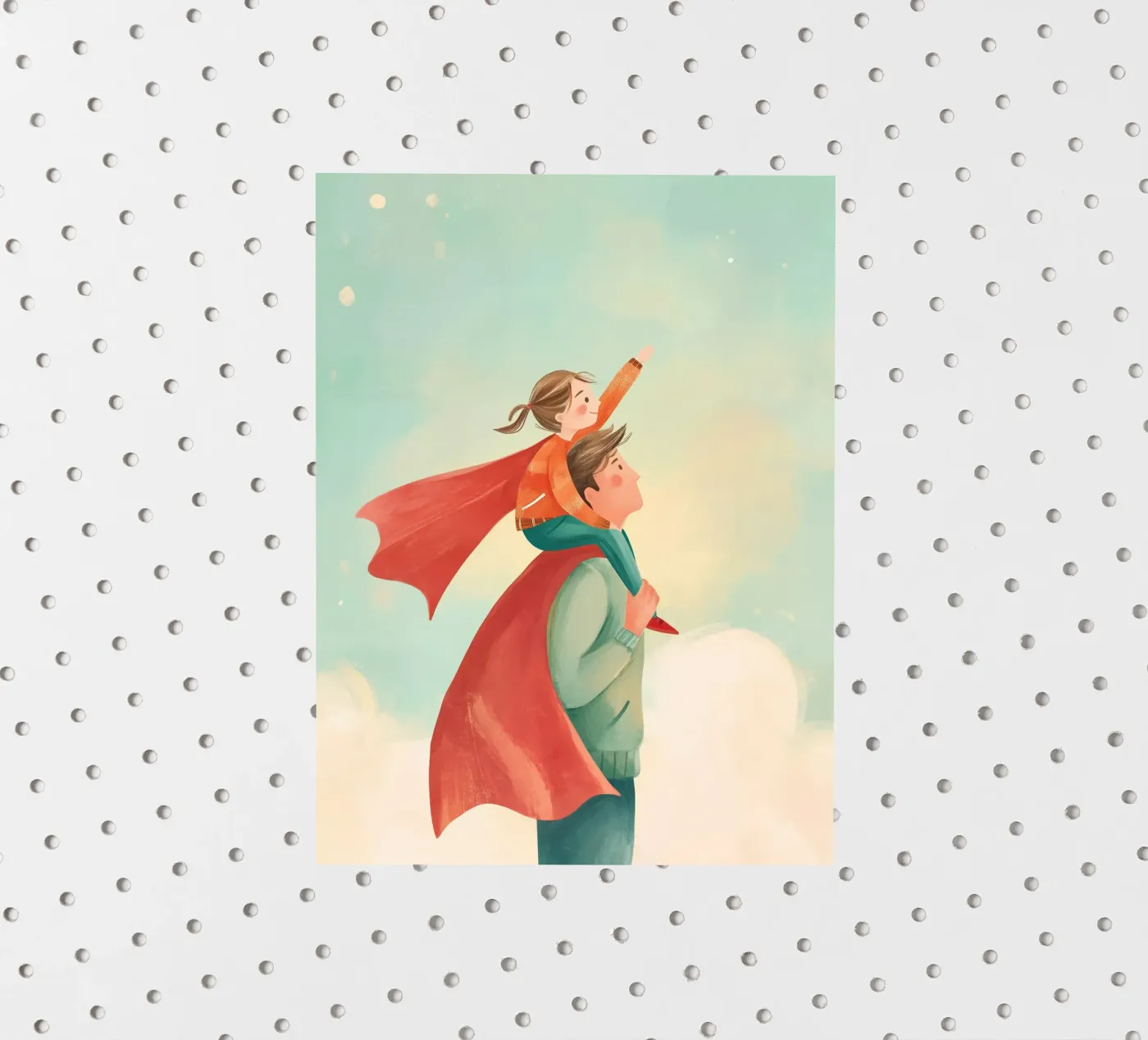 Happy Fathers Day To The Hero Who Always Lifts Me Up adesivo da Holiday Hearth Prints