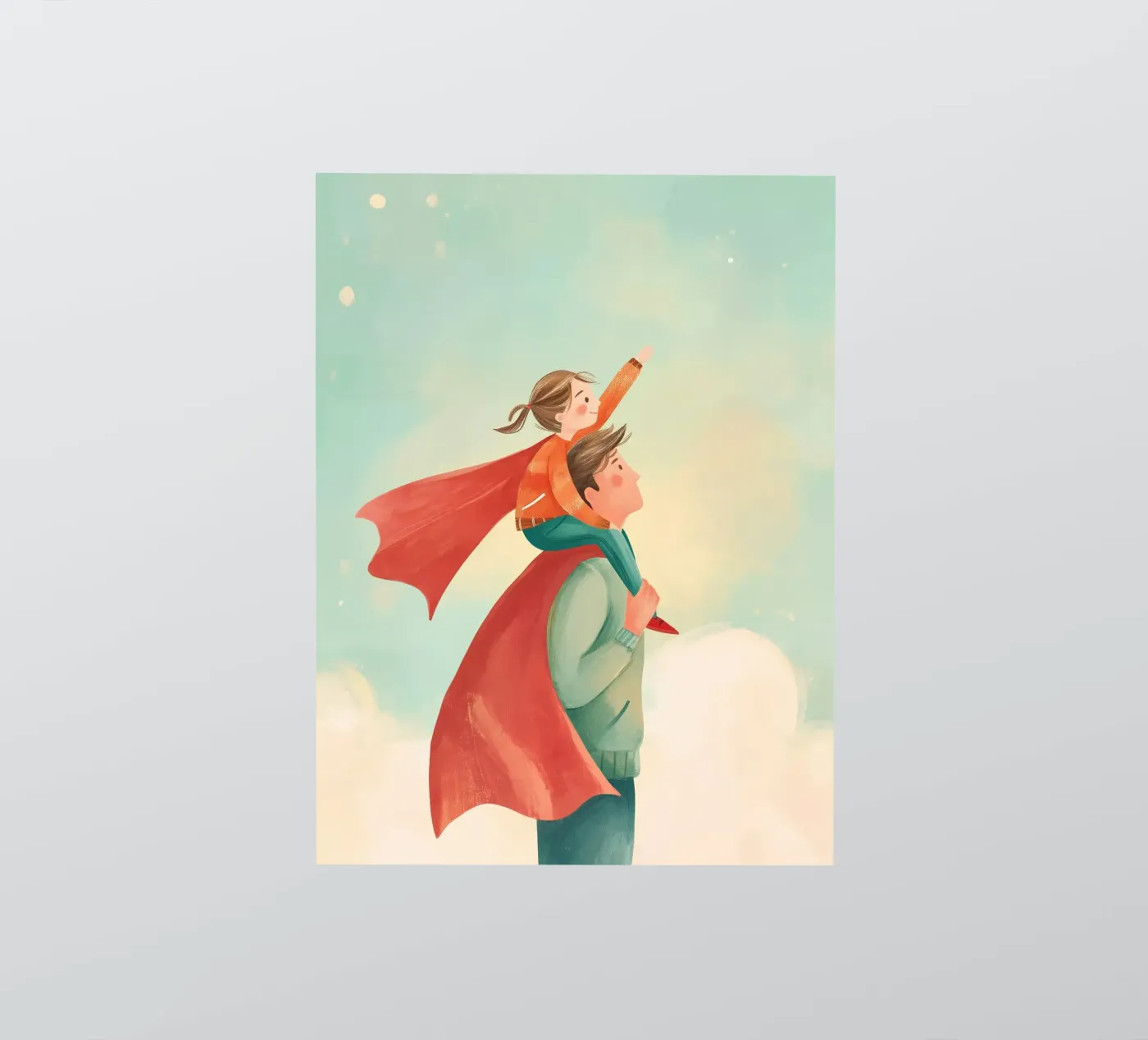 Happy Fathers Day To The Hero Who Always Lifts Me Up adesivo da Holiday Hearth Prints