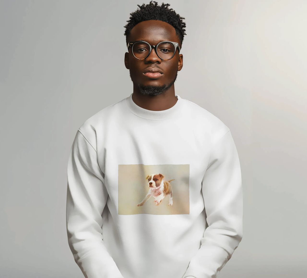 Un cucciolo giocoso in azione felpa da Artascy Art