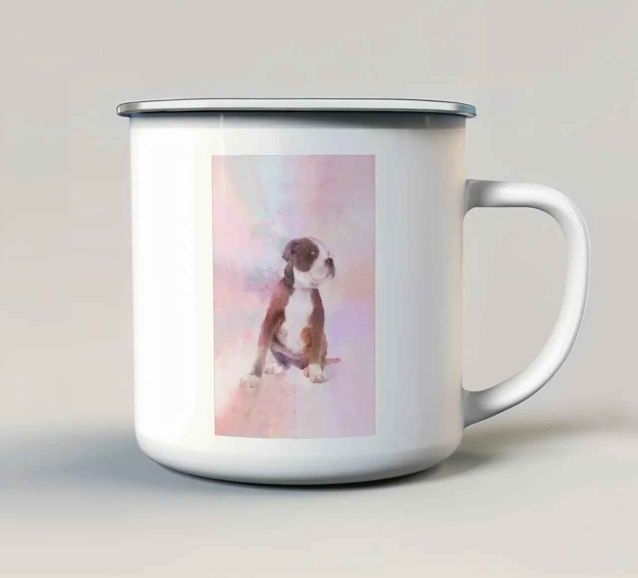 L'orologio del Guardiano tazza in smalto da Artascy Art