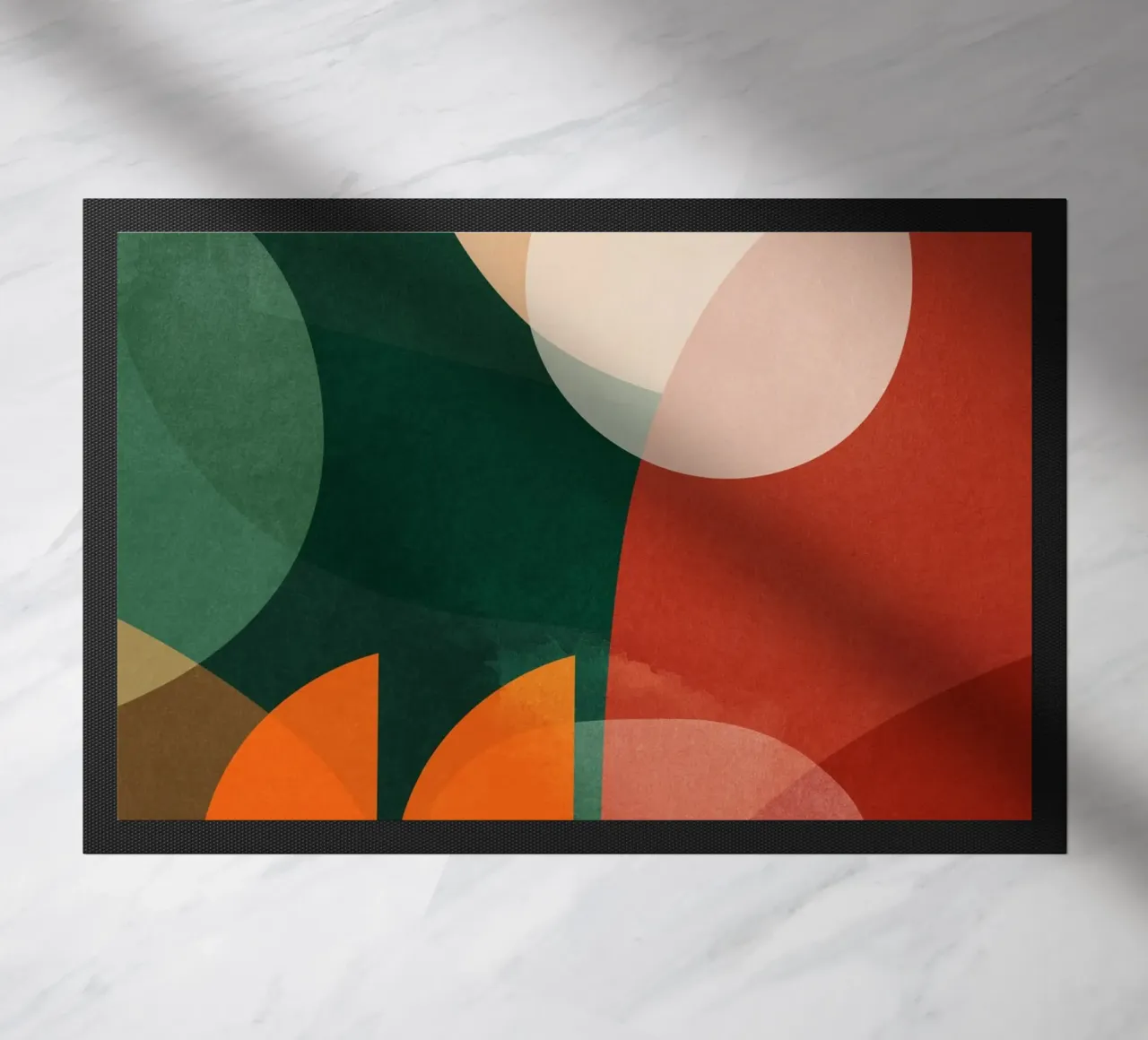 Emerald and Rust doormat by ThingDesign