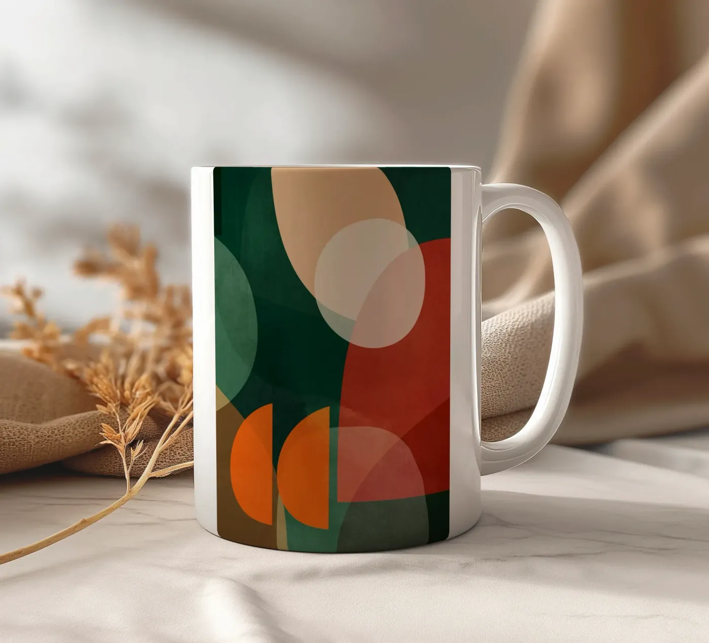 Emerald and Rust ceramic mug by ThingDesign