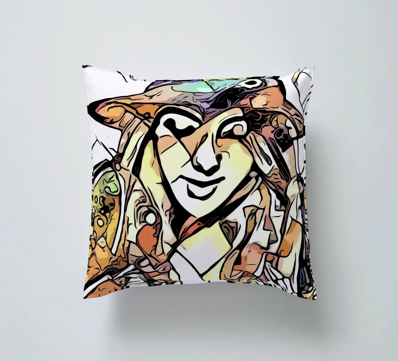 Frau mit Hut, Motiv 1 cuscino da ZAMART